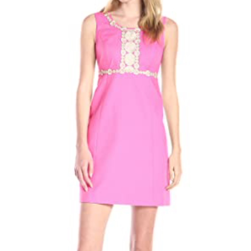 NWOT Lilly  Hotty Pink Rosie Shift Dress sz 8